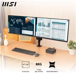 MSI PRO MT81D - Premium Aluminum Dual Monitor Stand Arms