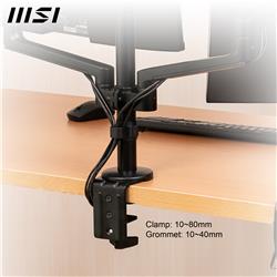 MSI PRO MT81D - Premium Aluminum Dual Monitor Stand Arms