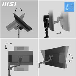 MSI PRO MT81D - Premium Aluminum Dual Monitor Stand Arms