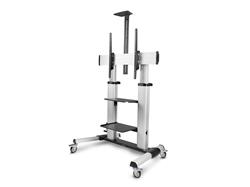 Support TV sur roulettes Startech pour écrans plats de 60 à 100 pouces jusqu'à 100 kg, hauteur réglable par manivelle, mobil...