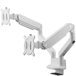 One For All Universal Monitor Mount Solid Dual Monitor Arm White