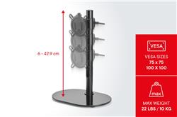 One For DM2170 All Universal Single Monitor Stand (Black)