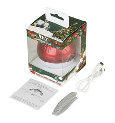 iCAN Christmas Ornament Bluetooth Speaker with LED lights - Red