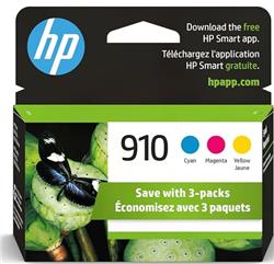 HP 910 Ink Cartridge 3-Pack - Cyan, Magenta, Yellow