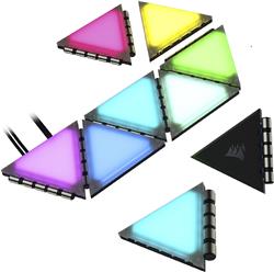 Panels d'éclairage d'accentuation de boîtier CORSAIR iCUE LC100 - Mini Triangle - Kit d'expansion de 9 carreaux
