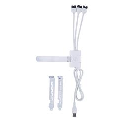 LIAN LI Concentrateur USB 2,0 1-à-3  (Port mâle de type A), Blanc
