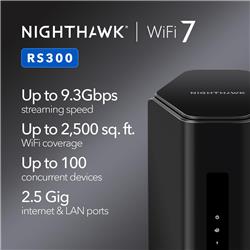 NETGEAR Nighthawk (RS300) BE9300 Tri-Band Wireless Wi-Fi 7 Router