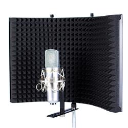 iCAN Foldable Metal Microphone Screen, Aluminum Frame, Black-MA303