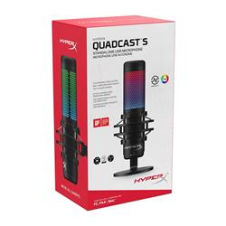 HYPERX QuadCast S Microphone à condensateur USB RVB, noir-gris