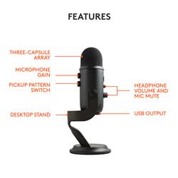 Blue Yeti USB Microphone, édition Blackout