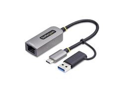 STARTECH 2.5GBE USB-C TO ETHERNET ADAPTER WITH USB-A CONVERTER, NBASE-T NIC, USB 3.0 TYPE-C 2.5/1G MULTI SPEED NETWORK, THUNDER