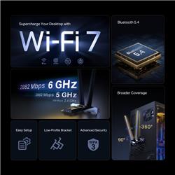 TP-Link (Archer TBE400E) BE6500 Wi-Fi 7 Bluetooth 5.4 PCIe Adapter
