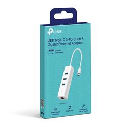 TP-Link (UE330C) USB-C to RJ45 3-Port Hub & Gigabit Ethernet Adapter