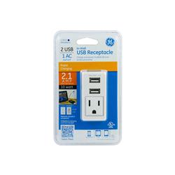 GE (17833) - Prise murale avec 2 ports USB