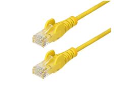 STARTECH 6FT YELLOW SLIM CAT6 ETHERNET CABLE, SNAGLESS, 100W POE, UTP, LSZH, 28AWG BARE COPPER WIRE, SLIM RJ45 NETWORK PATCH CO