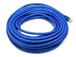 MONOPRICE CAT6A PATCH CABLE_ 50FT BLUE  Cat6A 24AWG STP Ethernet Network Patch Cable_ 50ft Blue