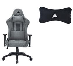 Chaise gaming Corsair TC100, gris clair + appui-tête gaming, noir
