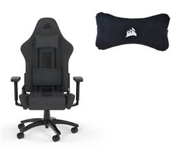 Corsair TC100 Gaming Chair, Black/Grey + Gaming headrest, Black