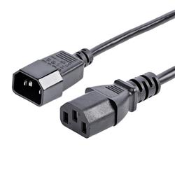 StarTech.com 6ft (1.8m) Power Extension Cord, C14 to C13, 10A 125V, 18AWG, Black Computer Power Cord Extension, Power Supply Ex
