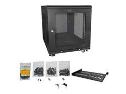 4-Post 12U server rack w/ adjustable mounting depth for IT equipment