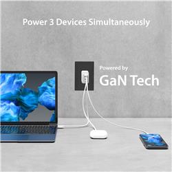 j5create Charger GaN 65W USB-C / USB - A 3 Port Charger
