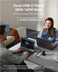 Anker Charger 140W USB C / USB A Charger, 4-Port GaN w/ Cable