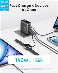 Anker Charger 140W USB C / USB A Charger, 4-Port GaN w/ Cable