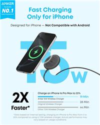 Anker Zolo Magnetic Wireless Charger, Qi2 MagSafe Wireless Charging