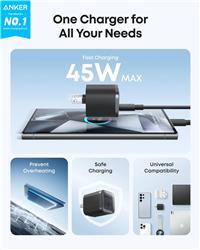 Anker Charger (Nano 45W) USB C Charger with USB C Cable