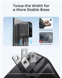 Anker 736 Charger (Nano II 100W), 3-Port Charger USB-C/USB-A w/ Cable