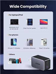 UGREEN Charger Nexode GaN 65W USB C / A Charger, 3 Ports