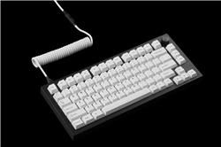 DROP Black and White Coiled Keyboard Cable – Black-on-White – YC8