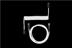 DROP Black and White Coiled Keyboard Cable – Black-on-White – YC8