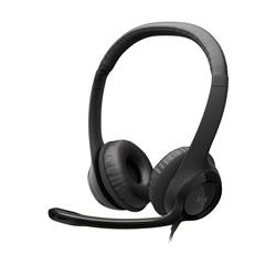 Logitech H390 Stereo Headset - Noise-Canceling Mic - Black