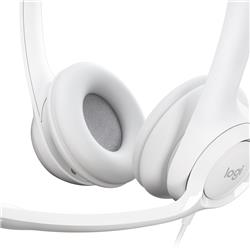 Logitech H390 Stereo Headset - Noise-Canceling Mic - Off White