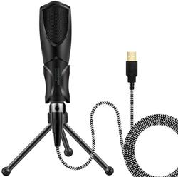 YANMAI Q3B Gaming Microphone With Foldable Tripod Stand, Black