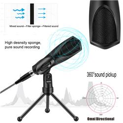 YANMAI Q3B Gaming Microphone With Foldable Tripod Stand, Black