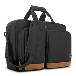 SAC À DOS / SERVIETTE D'ORDINATEUR PORTABLE HYBRIDE SOLO DUANE 15,6 POUCES - NOIR / BEIGE