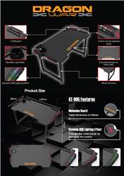 Bureau de jeu DragonWar RGB