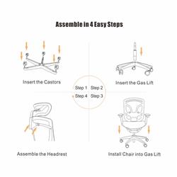 GTCHAIR Dvary Butterfly Ergonomic Office Chair, Mesh, Grey