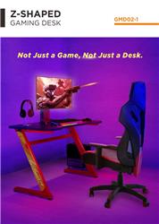 Brateck Z-Shaped PC Gaming Desk - Black & Red