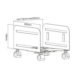 Brateck Steel Adjustable Mobile CPU Stand For Most ATX Cases(Open Box)