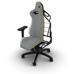 CORSAIR TC200 Fabric Gaming Chair - Standard Fit, Light Grey / White