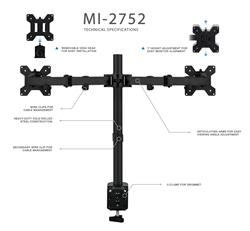 Mount-It! 13"-27" Dual Monitor Mount | MI-2752