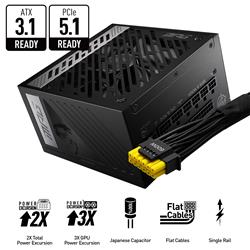 MSI MPG A850G PCIE5, Fully Modular Compact, 80+ Gold, Power Supply