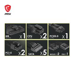 MSI MAG A750BN PCIe5, compacte non modulaire,Alimentation  certifiée 8