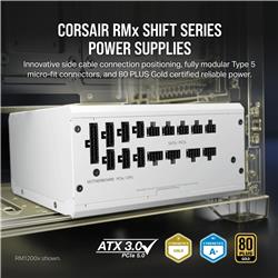CORSAIR RM750x Shift 750W Gold ATX Power Supply, White(Open Box)