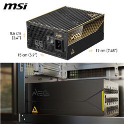 MSI MEG Ai1600T PCIE5, Fully Modular, 80+ Titanium, Power Supply