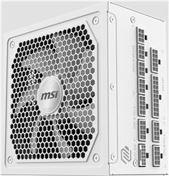 MSI Bloc d'alimentation 1000 W certifié 80 PLUS Gold ATX, Blanc