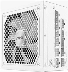 MSI Bloc d'alimentation 1000 W certifié 80 PLUS Gold ATX, Blanc